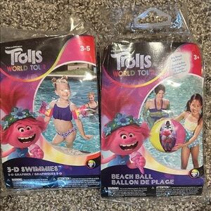 3-D trolls swimmies and Beach Ball Set